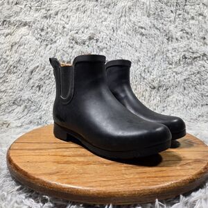 Chooka Delridge Women 8 Black Pull On Faux Fur Lined Winter Chelsea Ankle Boots